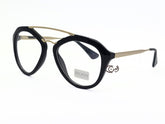 Designer  - Black Bridge golden metalic - Female - plastic+Metal - Geometric - Eyewear